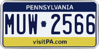 PA license plate MUW2566