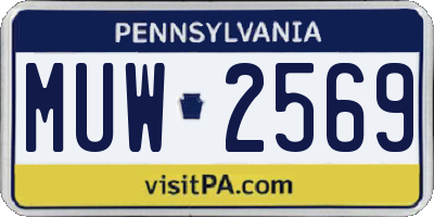 PA license plate MUW2569