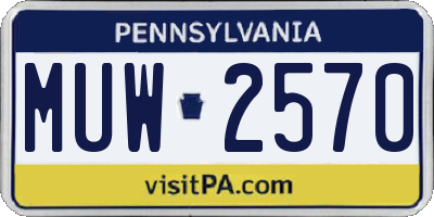 PA license plate MUW2570