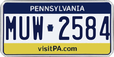 PA license plate MUW2584