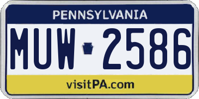 PA license plate MUW2586