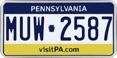PA license plate MUW2587