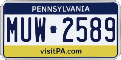 PA license plate MUW2589