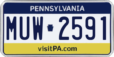 PA license plate MUW2591