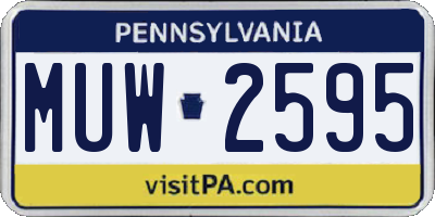 PA license plate MUW2595