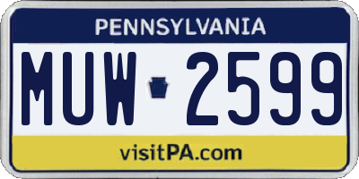 PA license plate MUW2599