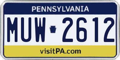 PA license plate MUW2612