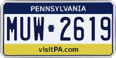 PA license plate MUW2619