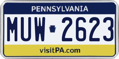 PA license plate MUW2623