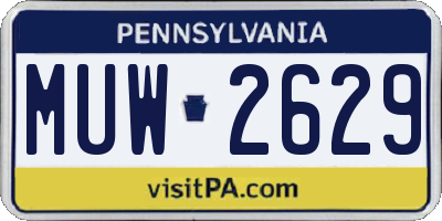 PA license plate MUW2629