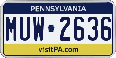 PA license plate MUW2636