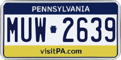 PA license plate MUW2639