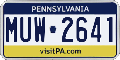PA license plate MUW2641