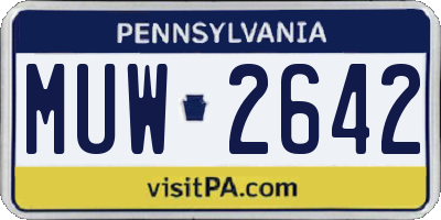 PA license plate MUW2642