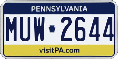 PA license plate MUW2644
