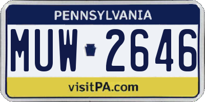 PA license plate MUW2646