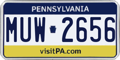 PA license plate MUW2656