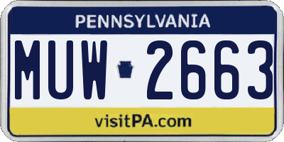 PA license plate MUW2663