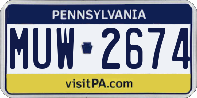 PA license plate MUW2674