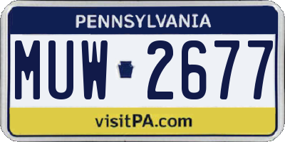PA license plate MUW2677