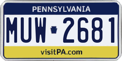 PA license plate MUW2681