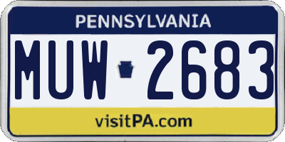 PA license plate MUW2683