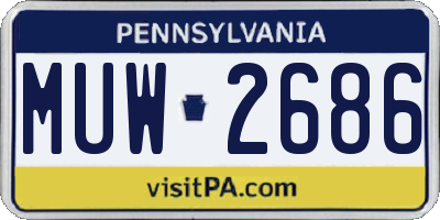 PA license plate MUW2686