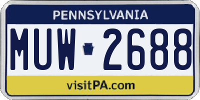 PA license plate MUW2688