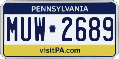 PA license plate MUW2689