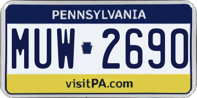 PA license plate MUW2690