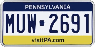 PA license plate MUW2691