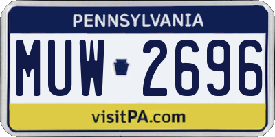 PA license plate MUW2696