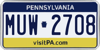 PA license plate MUW2708