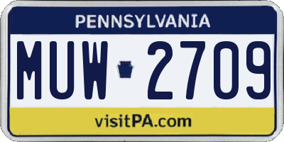 PA license plate MUW2709