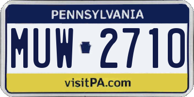PA license plate MUW2710