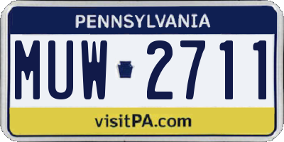 PA license plate MUW2711