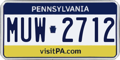 PA license plate MUW2712