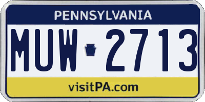 PA license plate MUW2713