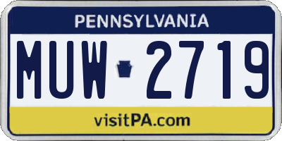 PA license plate MUW2719
