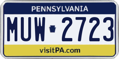 PA license plate MUW2723