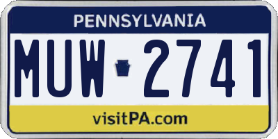 PA license plate MUW2741