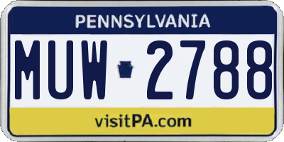 PA license plate MUW2788