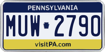 PA license plate MUW2790