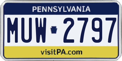 PA license plate MUW2797