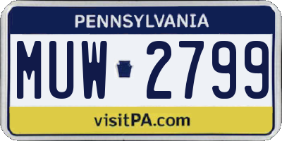 PA license plate MUW2799