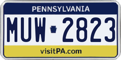 PA license plate MUW2823