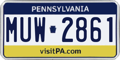 PA license plate MUW2861