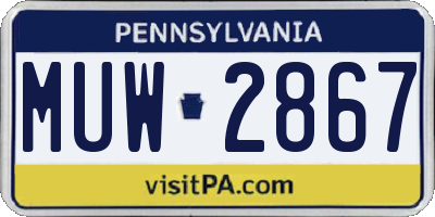 PA license plate MUW2867