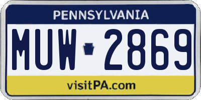 PA license plate MUW2869