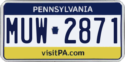 PA license plate MUW2871